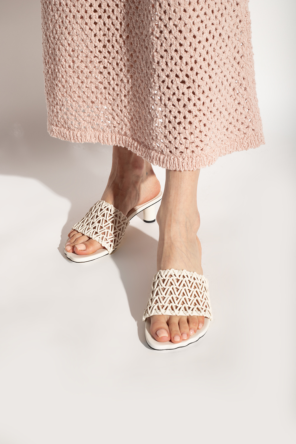 White Sculpt Woven mules via Proenza Schouler GenesinlifeShops